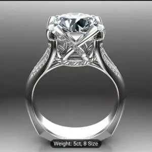 Round Cut Solitaire Engagement Ring 10 Carat Center Stone